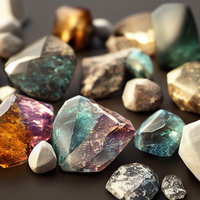 鉱石と原石のコレクションの写真