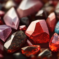 レッドベリルと赤い鉱石コレクションの写真