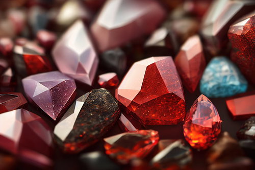 レッドベリルと赤い鉱石コレクション