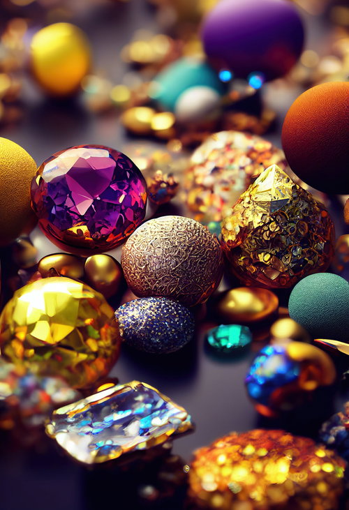 キラキラな財宝と鉱石の山