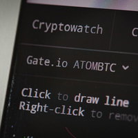 CryptowatchでATOMBTCを表示したモニター画面の写真