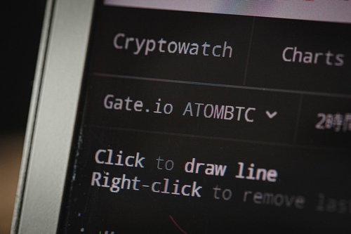 CryptowatchでATOMBTCを表示したモニター画面