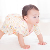 自力でたっち目前、ハイハイする赤ちゃんの成長の瞬間の写真