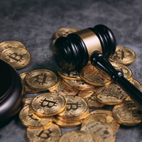 ビットコインと木槌の投資規制と法的監督コンプライアンスの写真