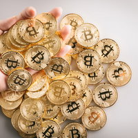 大量のビットコインをガチHOLDする両手の姿の写真
