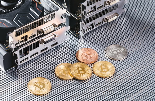 複数のグラフィックボードで採掘したゴールドのビットコイン