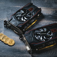 低電力GPUでビットコインをマイニングするグラフィックボードの写真