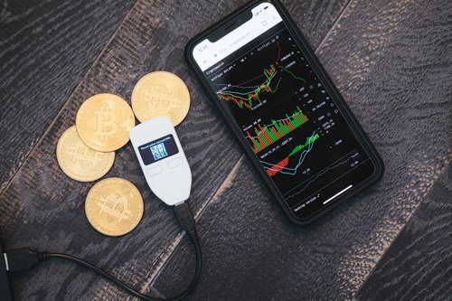ビットコインのチャートとTREZORハードウェアウォレット