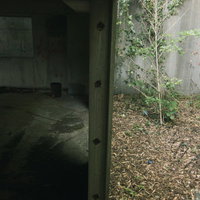 鉄筋コンクリートの壁に描かれたカラフルな落書きの写真