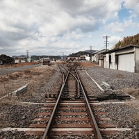 豊後森扇形機関庫の廃線路の写真