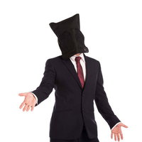 頭に黒い布を被りながらクネクネと提案してくる人の写真