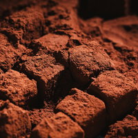 ココアパウダーたっぷりコーティングした手作り生チョコの写真