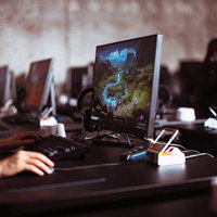 リアルストラテジーゲームをプレイするゲーマーの写真