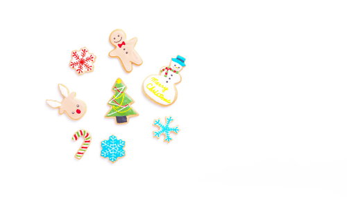 クリスマスツリーを囲うアイシングクッキー