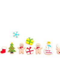 クリスマスのプレゼント交換用アイシングクッキーの写真
