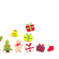 クリスマスにプレゼント沢山もらったボーイ（アイシングクッキー）の写真