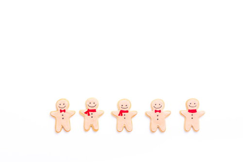 5体揃ってニッコリスマイルのアイシングクッキー