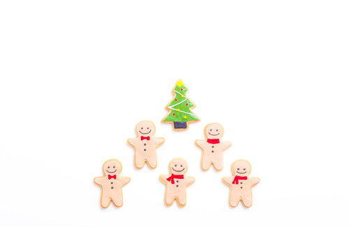 クリスマスツリーとニッコリ顔のアイシングクッキー