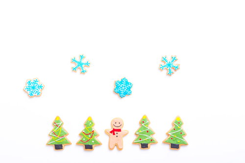 クリスマスツリーに囲まれて（アイシングクッキー）