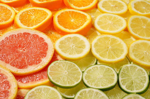 オレンジやレモンなど柑橘類の輪切りカットフルーツ