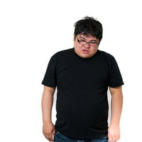 眼鏡をかけた男性の唖然とした表情、驚きや戸惑いの表現の写真