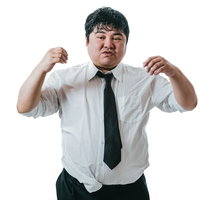 上着を脱いだら汗だく会社員、猛暑の職場で汗まみれの写真