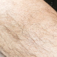 濃い男性のすね毛をクローズアップで撮影した体毛の写真