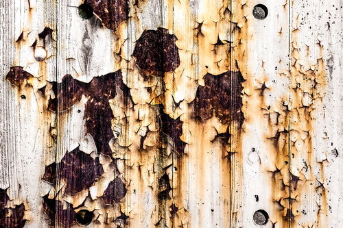 木目と錆のテクスチャー（フォトモンタージュ）