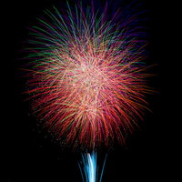 夏の夜空を彩る江戸川区花火大会のスパークの写真