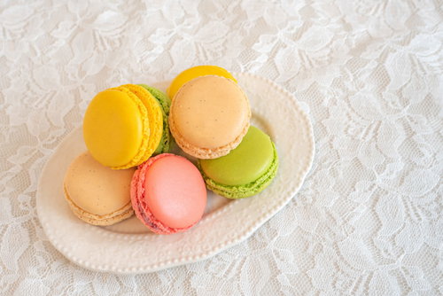 茶菓子として出されたマカロン