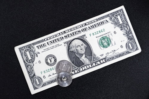 1ドル150円時代の米ドル紙幣と硬貨の為替相場