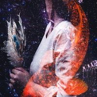 恋と鯉をテーマにしたフォトモンタージュ作品の写真