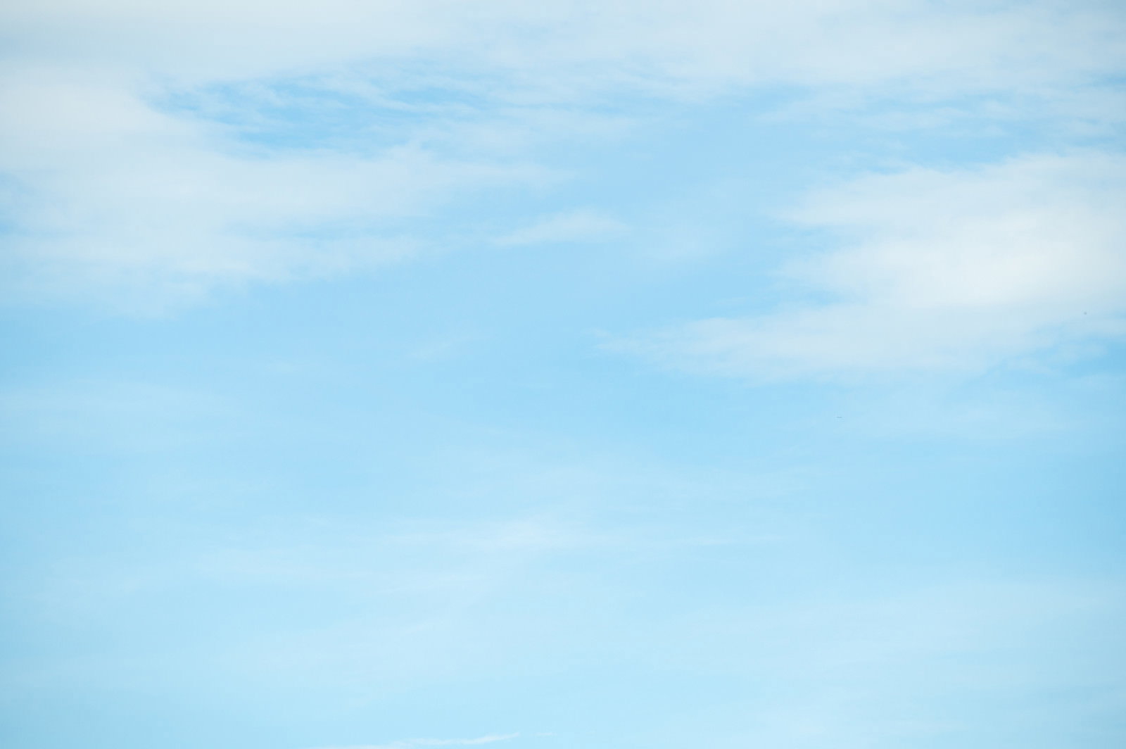 水色の空に白い薄雲が浮かぶ晴天の空模様