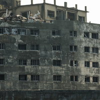 長崎の軍艦島、31号棟の廃墟感、世界遺産の炭鉱跡の写真