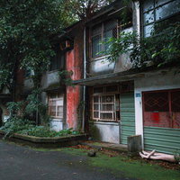 入り口にバラバラのマネキンが放置された廃屋の物静かな建物の写真