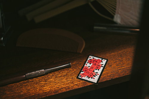 桜の札「みよしの」（花札）