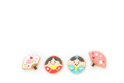 あっぱれ男雛と女雛のアイシングクッキー、ひな祭りの手作りお菓子