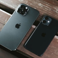 iPhone 12 Pro Max と iPhone 12 mini の大きさの写真