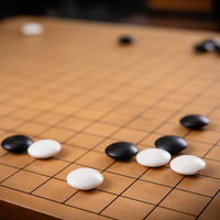 黒石の横ツケで仕掛ける攻めの場面を映す碁盤の写真