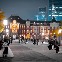 11月22日（いい夫婦の日）の東京駅前のウエディング撮影の写真