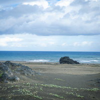 西大佐戦死の碑から観た東海岸の写真