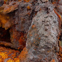 元の姿がうかがい知れないボロボロの翁浜の沈船の写真