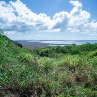 北の鼻から臨む監獄岩の写真