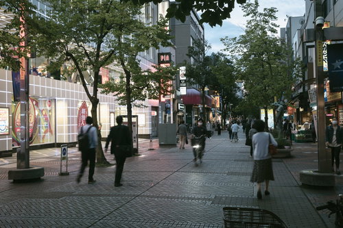 伊勢佐木長者町のイセザキモール商店街を歩く人々