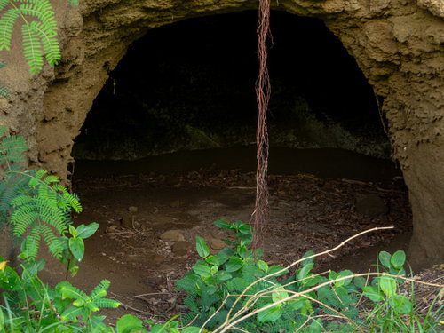薄暗い医務科壕近くの壕