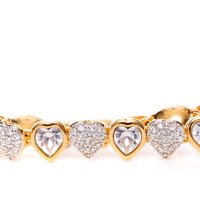 ゴールドチェーンのハートブレスレット ダイヤモンド付きの写真