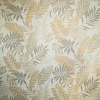 ベージュとグリーンのリーフ模様が描かれた壁紙の写真