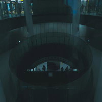 副都心線渋谷駅の楕円形吹き抜けを上から見下ろすの写真