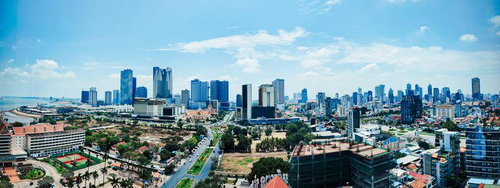 カンボジアの首都「プノンペン（Phnom Penh）」のパノラマ