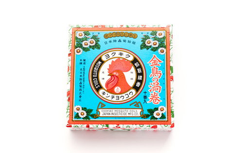 金鳥の渦巻蚊取り線香の箱 赤と青の懐かしい夏の定番商品